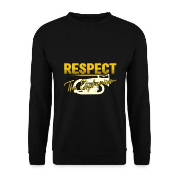 Respect The Euphonium Baritone Player Gift Idea - Unisex Sweatshirt - black - Front - Alina (178cm) & Michal (187cm)