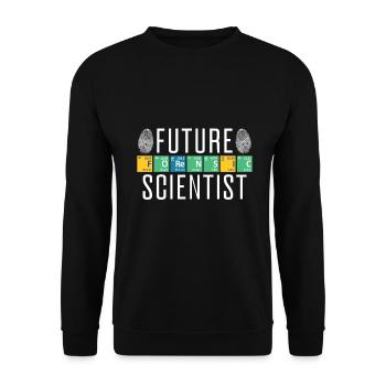Don d’un futur analyste criminalistique en laboratoire criminel - Sweat-shirt Unisexe - noir - Devant - Alina (178cm) & Michal (187cm)