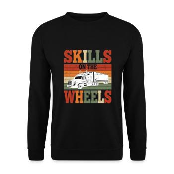 Truckers Cool Saying Vintage Retro Driver Gifts - Unisex Pullover - Schwarz - Vorne - Alina (178cm) & Michal (187cm)