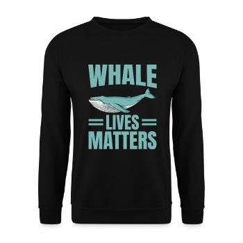 Whale Lives Matters Whales Lover Marine Scientist - Unisex Pullover - Schwarz - Vorne - Alina (178cm) & Michal (187cm)