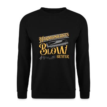 Harmonicists Blow Better Harmonica Player Gift - Unisex Pullover - Schwarz - Vorne - Alina (178cm) & Michal (187cm)