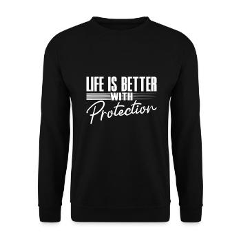 La vie est meilleure avec l’idée cadeau de l’agent de protection - Sweat-shirt Unisexe - noir - Devant - Alina (178cm) & Michal (187cm)
