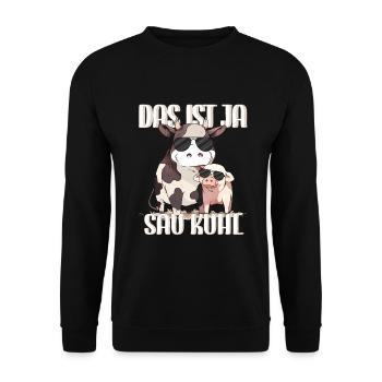 That's Sau Kuhl Kuh Farmer Agriculture - Unisex Sweatshirt - black - Front - Alina (178cm) & Michal (187cm)