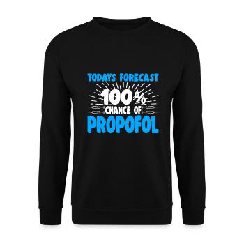Prévision d’aujourd’hui 100% de chances de propofol SRNAs - Sweat-shirt Unisexe - noir - Devant - Alina (178cm) & Michal (187cm)