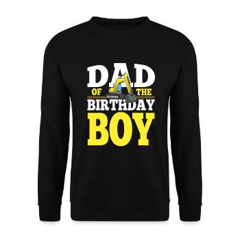 Dad Of the Birthday Boy Construction Family - Unisex Pullover - Schwarz - Vorne - Alina (178cm) & Michal (187cm)