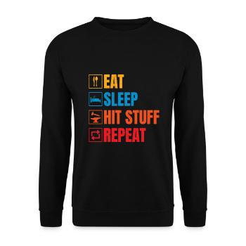 Manger des trucs de sommeil frappés Répéter Metalsmith Idée cadeau - Sweat-shirt Unisexe - noir - Devant - Alina (178cm) & Michal (187cm)