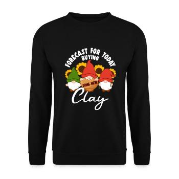 Prévisions pour aujourd’hui Acheter de nouveaux gnomes elfes d’argile - Sweat-shirt Unisexe - noir - Devant - Alina (178cm) & Michal (187cm)