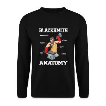 Blacksmith Gear Blacksmith Anatomy Gift Idea - Unisex Pullover - Schwarz - Vorne - Alina (178cm) & Michal (187cm)