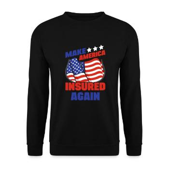 Make America Insured Again Insurance Broker Gift - Unisex Sweatshirt - black - Front - Alina (178cm) & Michal (187cm)