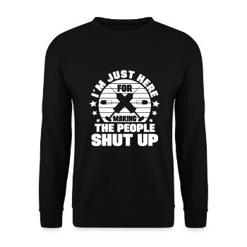 Je suis ici pour faire taire les gens Anesthésiste - Sweat-shirt Unisexe - noir - Devant - Alina (178cm) & Michal (187cm)