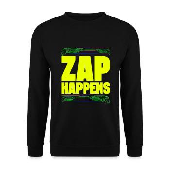 Zap Happens Laser Tag Player Funny Gift Idea - Unisex Sweatshirt - black - Front - Alina (178cm) & Michal (187cm)