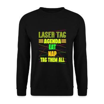 Laser Tag Agenda Eat Nap Tag Them All Gifts - Unisex Sweatshirt - black - Front - Alina (178cm) & Michal (187cm)