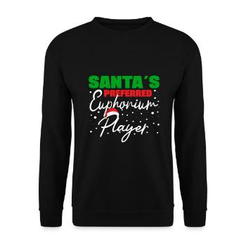 Santa's Preferred Euphonium Player Baritone Gifts - Unisex Sweatshirt - black - Front - Alina (178cm) & Michal (187cm)