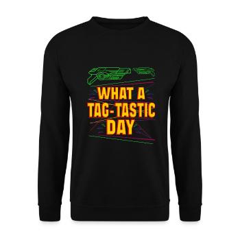 Don't Worry Laser Tag Legend Is On Your Side Laser - Unisex Sweatshirt - black - Front - Alina (178cm) & Michal (187cm)