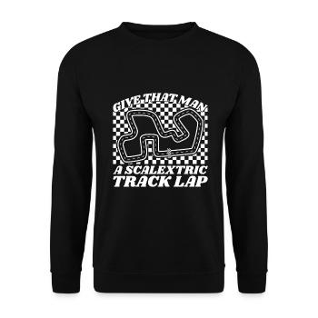Give The Man A Scalextric Track Lap Slotcar - Unisex Sweatshirt - black - Front - Alina (178cm) & Michal (187cm)