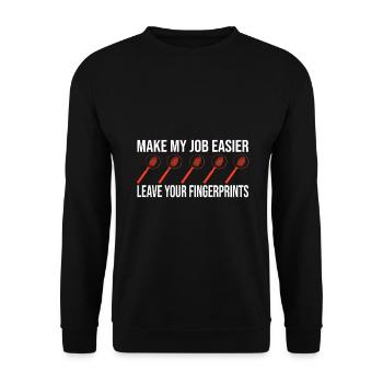 Make My Forensic Criminology Job Easier - Unisex Sweatshirt - black - Front - Alina (178cm) & Michal (187cm)