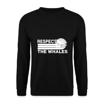 Respect The Whales Lover Marine Scientist Gifts - Unisex Pullover - Schwarz - Vorne - Alina (178cm) & Michal (187cm)