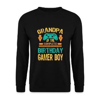 Papy De L’Anniversaire Gamer Boy Idée Cadeau - Sweat-shirt Unisexe - noir - Devant - Alina (178cm) & Michal (187cm)