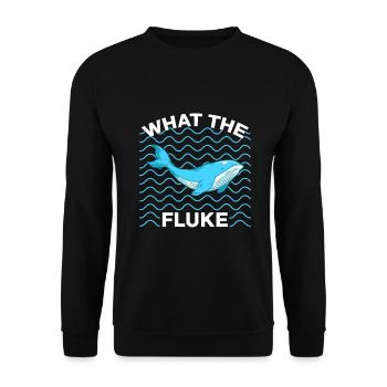 What The Fluke Whales Lover Marine Scientist Gift - Unisex Pullover - Schwarz - Vorne - Alina (178cm) & Michal (187cm)