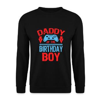 Daddy Of the Birthday Boy Gamer Gift Idea - Unisex Sweatshirt - black - Front - Alina (178cm) & Michal (187cm)