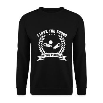 I Love The Sound Of The Pinballs Player GIft Idea - Unisex Sweatshirt - black - Front - Alina (178cm) & Michal (187cm)