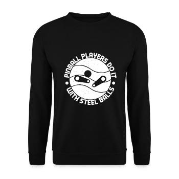 Les joueurs de flipper le font avec le cadeau de jeu Steel Balls - Sweat-shirt Unisexe - noir - Devant - Alina (178cm) & Michal (187cm)