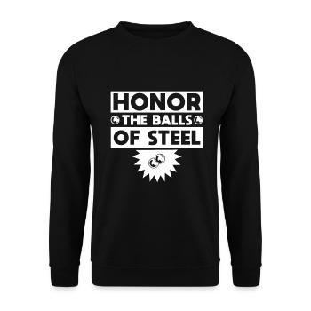 Honor The Balls Of Steel Pinball Player GIft Idea - Unisex Pullover - Schwarz - Vorne - Alina (178cm) & Michal (187cm)