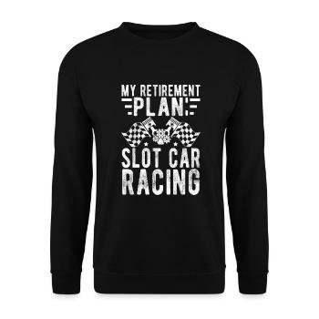 Mon plan de retraite Idée cadeau de course de voiture de circuit - Sweat-shirt Unisexe - noir - Devant - Alina (178cm) & Michal (187cm)