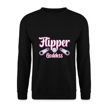 Flipper Goddess Pinball Machines GIft Ideas - Unisex Pullover - Schwarz - Vorne - Alina (178cm) & Michal (187cm)