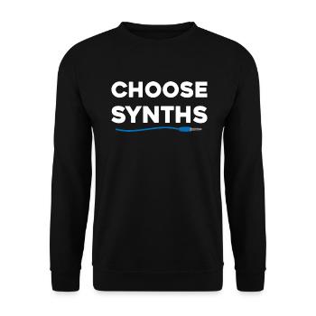 Choose Synths | Synthesizer Modular Analog Light - Unisex Sweatshirt - black - Front - Alina (178cm) & Michal (187cm)