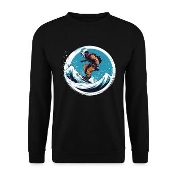 Snowboarding or skiing and then après ski - Unisex Sweatshirt - black - Front - Alina (178cm) & Michal (187cm)