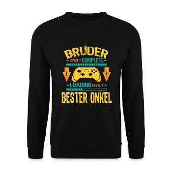 Ich Werde Onkel 2026 Laden Schwangerschaft Geburt - Unisex Pullover - Schwarz - Vorne - Alina (178cm) & Michal (187cm)