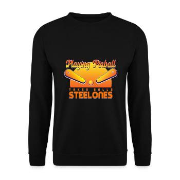 Tilted Pinball Tested Pinball Machine Arcade Game - Unisex Pullover - Schwarz - Vorne - Alina (178cm) & Michal (187cm)