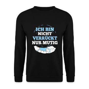 Eisbaden Nicht Verrückt Nur Mutig Lustiges - Unisex Pullover - Schwarz - Vorne - Alina (178cm) & Michal (187cm)