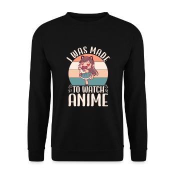 Cute Japanese Manga Women Girls Gift Otaku Kawaii - Unisex Pullover - Schwarz - Vorne - Alina (178cm) & Michal (187cm)