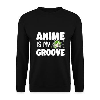 Anime Is My Groove Japanese Anime Manga Otaku Girl - Unisex Pullover - Schwarz - Vorne - Alina (178cm) & Michal (187cm)