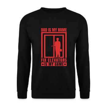 Elevator Inspector Dad Is My Name Fix Elevators - Unisex Sweatshirt - black - Front - Alina (178cm) & Michal (187cm)