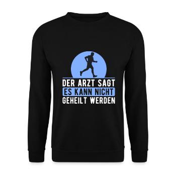 Cross Country Runner Design - XC Coach - Running - Unisex Pullover - Schwarz - Vorne - Alina (178cm) & Michal (187cm)