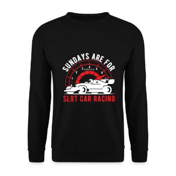 Les dimanches sont pour les voitures de course de voitures de course de machines à sous - Sweat-shirt Unisexe - noir - Devant - Alina (178cm) & Michal (187cm)