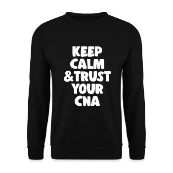 CNA Nursing Quotes Certified Nurse Assistant Gifts - Unisex Pullover - Schwarz - Vorne - Alina (178cm) & Michal (187cm)