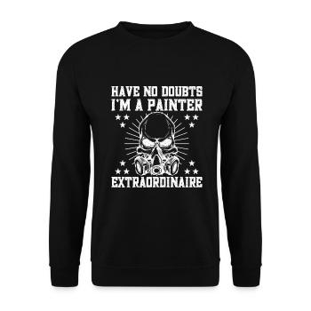Peintre en bâtiment hilarant conçoit des cadeaux uniques - Sweat-shirt Unisexe - noir - Devant - Alina (178cm) & Michal (187cm)