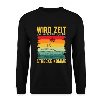 Course de voitures de circuit Il est temps de prendre la piste - Sweat-shirt Unisexe - noir - Devant - Alina (178cm) & Michal (187cm)