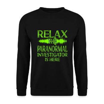 L’enquêteur paranormal est là - Relax Bro Design - Sweat-shirt Unisexe - noir - Devant - Alina (178cm) & Michal (187cm)