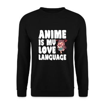 Anime Mon Amour Langue Japonais Anime Manga Otaku - Sweat-shirt Unisexe - noir - Devant - Alina (178cm) & Michal (187cm)