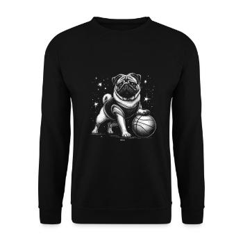 DRÔLE DE CHIOT CARLIN VEUT ÊTRE UNE STAR DU BASKET-BALL - Sweat-shirt Unisexe - noir - Devant - Alina (178cm) & Michal (187cm)