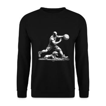 PLAYING BASKETBALL WITH THE DOG - Unisex Sweatshirt - black - Front - Alina (178cm) & Michal (187cm)