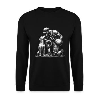 DOG AND BASKETBALL PLAYERS HATCH A PLAN - Unisex Sweatshirt - black - Front - Alina (178cm) & Michal (187cm)