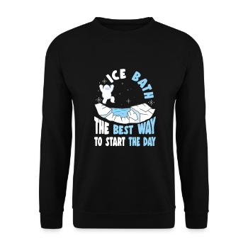 Ice Water The Best Way To Start The Day Gift idea - Unisex Pullover - Schwarz - Vorne - Alina (178cm) & Michal (187cm)