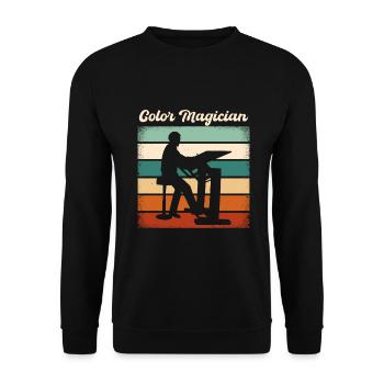 Artist Painter Graphic Color Magician Gift Idea - Unisex Sweatshirt - black - Front - Alina (178cm) & Michal (187cm)