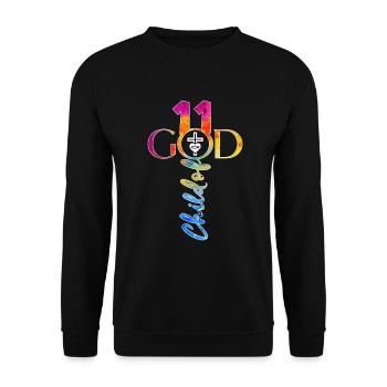 ÉGLISE CHRÉTIENS 11 ANS JÉSUS 11E ANNIVERSAIRE - Sweat-shirt Unisexe - noir - Devant - Alina (178cm) & Michal (187cm)